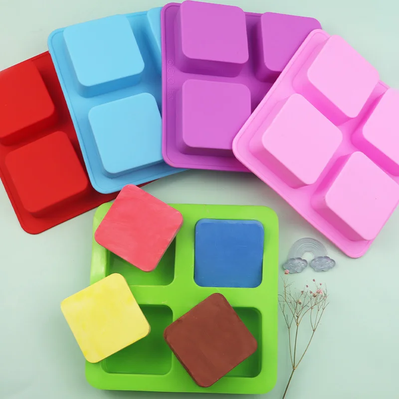 Мыло Формы Квадратные бусины 4 полости торт декоративные инструменты для выпечки
