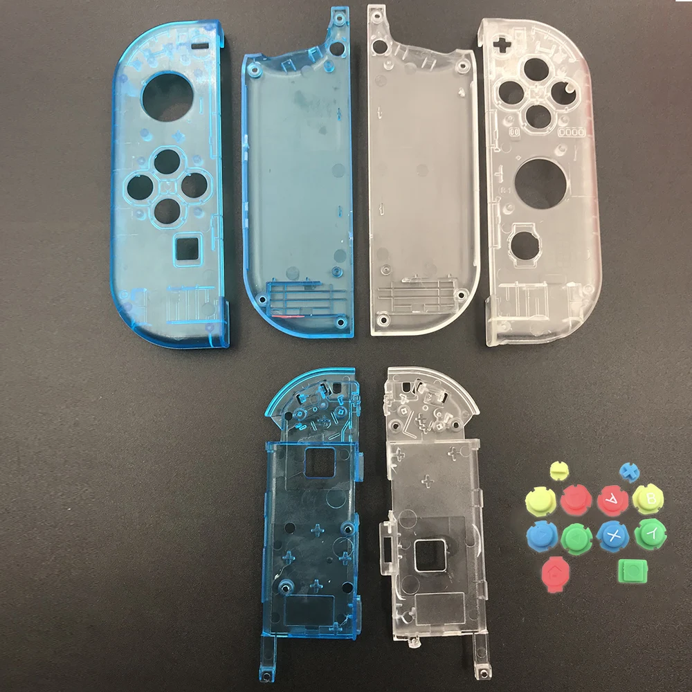 10 комплектов пластиковый чехол Joy Con для nintendo Switch, прозрачный пользовательский контроллер, цветные кнопки