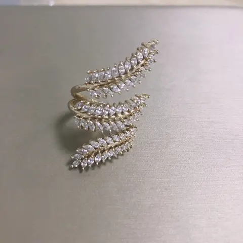 Bilincolor модное серебряное кольцо с цирконом, большое регулируемое кольцо для женщин