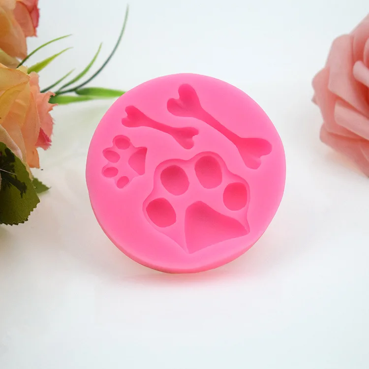 

Silicone Mold Bear's Paw Bone Fondant Mold Cake Chocolate Mold Soft Pottery Clay Mold Crystal Glue Kitchen Tools Accessories