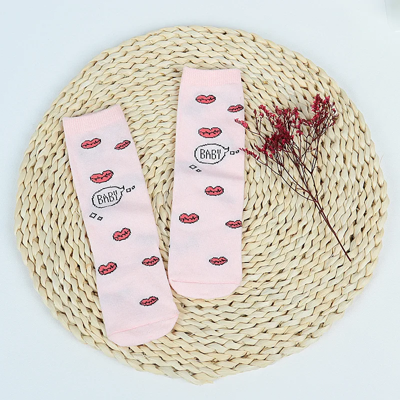 Детские носки гольфы для маленьких девочек и мальчиков дизайнерские белые милые