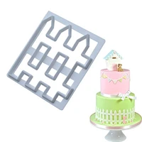 cakes sugar paste fence gate cookies cutter words paste baking mold biscuits frill embossing for kitchen tools stamp collecting