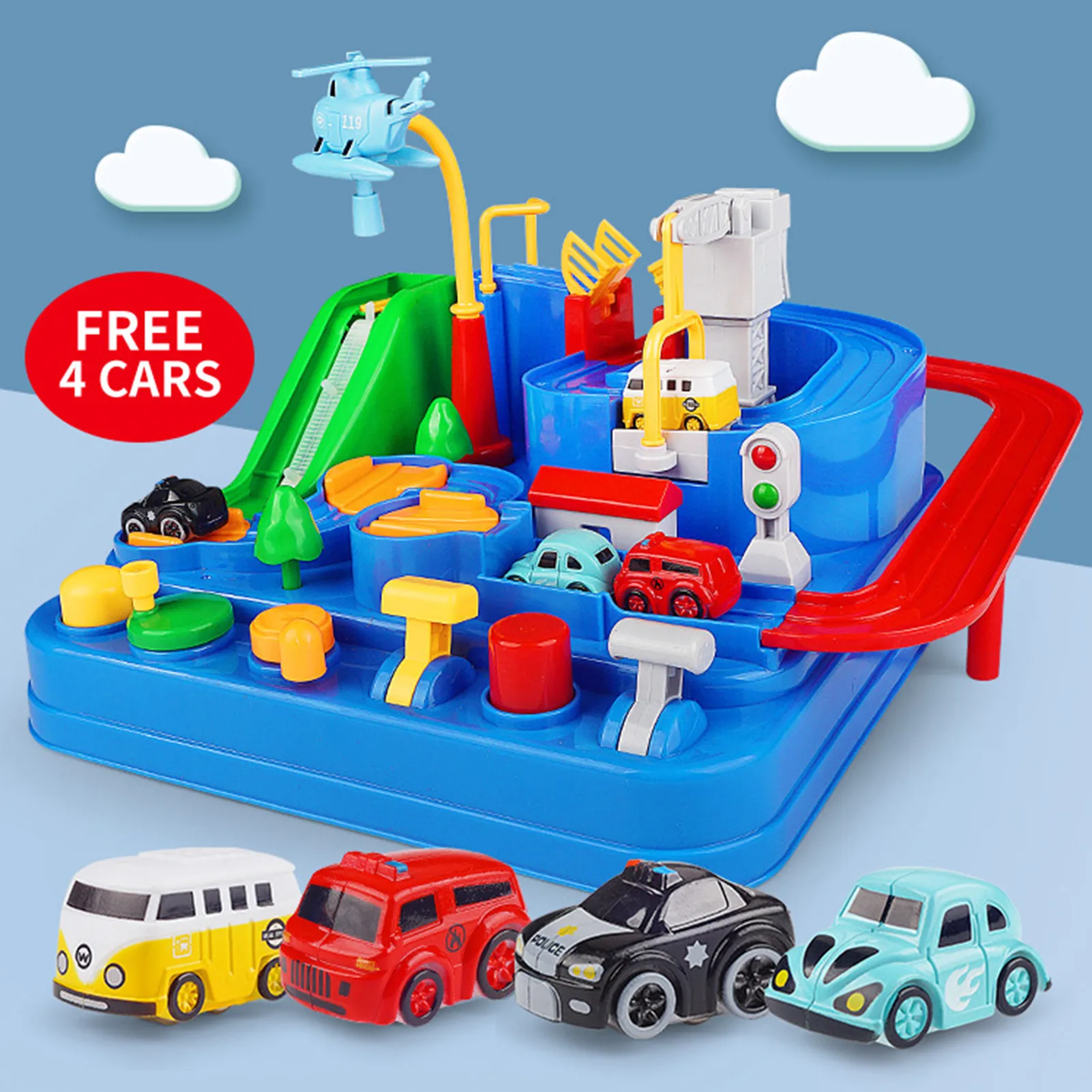 

City Rescue Preschool Educational Toy Vehicle Puzzle Car Track Playsets For Toddlers Kids Toys Age 3+