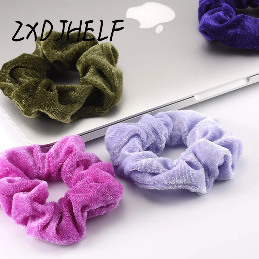 

ZXDJHELF Velvet Scrunchie Hairband For Women Girls Elastic Hair Bands Hair Accessories Headband Rubber Rope Ponytail Holder F177