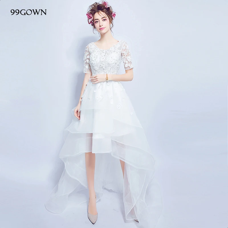 99 платье 2021 простое свадебное с коротким рукавом Кружевное сатиновое фатиновое