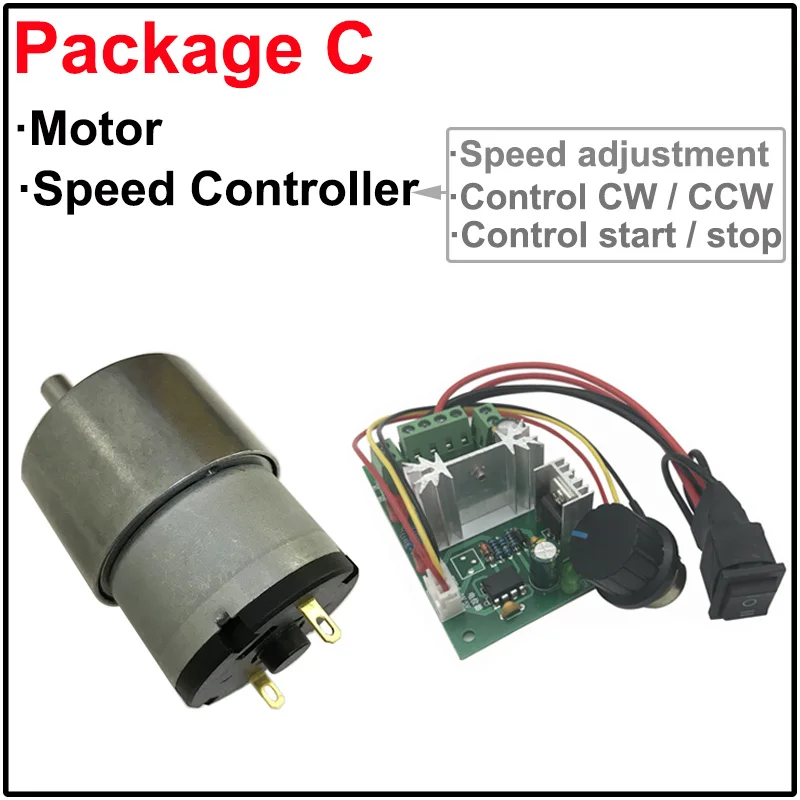 Щеточный редукторный двигатель постоянного тока 7 об/мин до 960 12 В 24 регулируемая