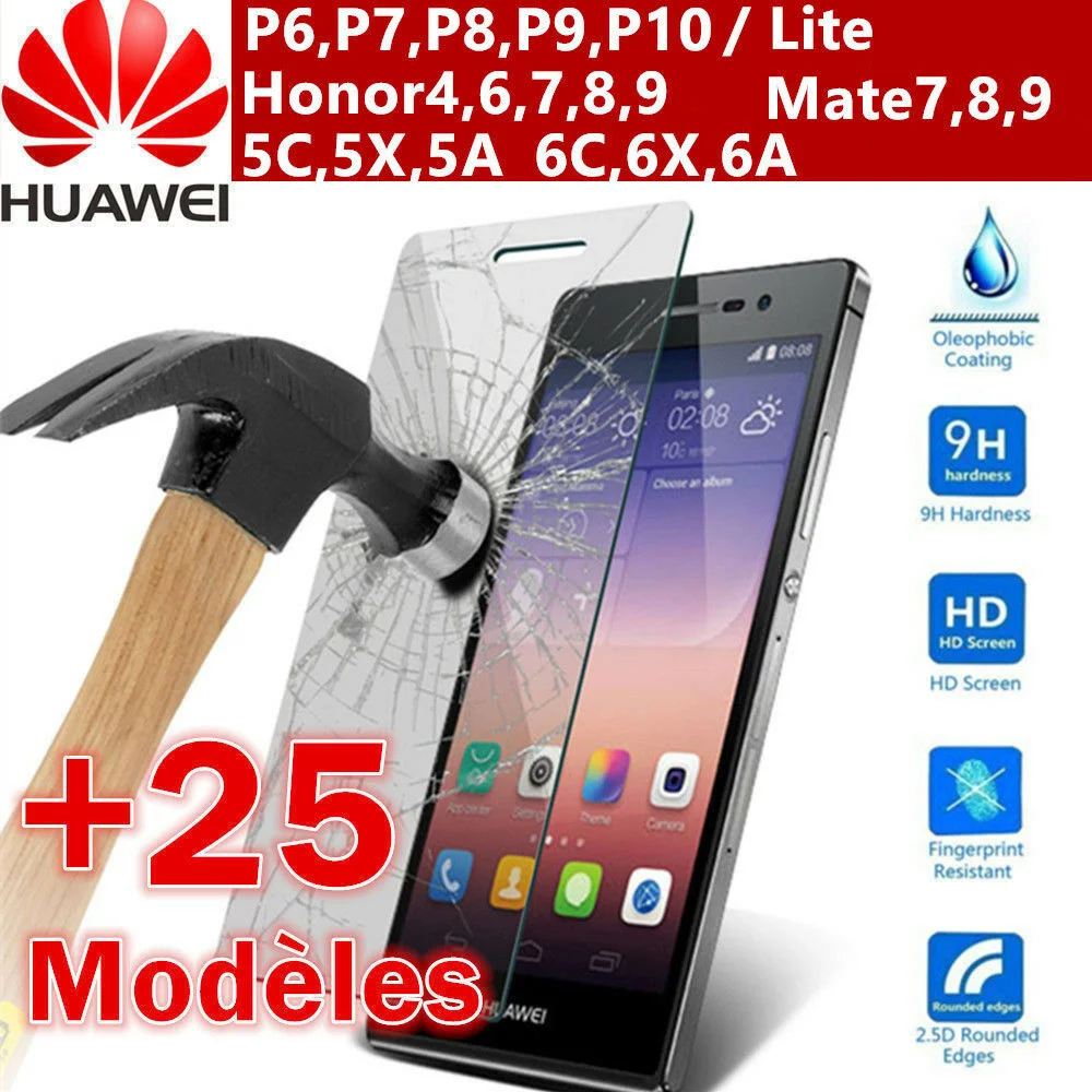 

Film Vitre Protection Ecran Verre Tremp For HUAWEI P40 P30 Lite P20 P10/P8 Honor 9