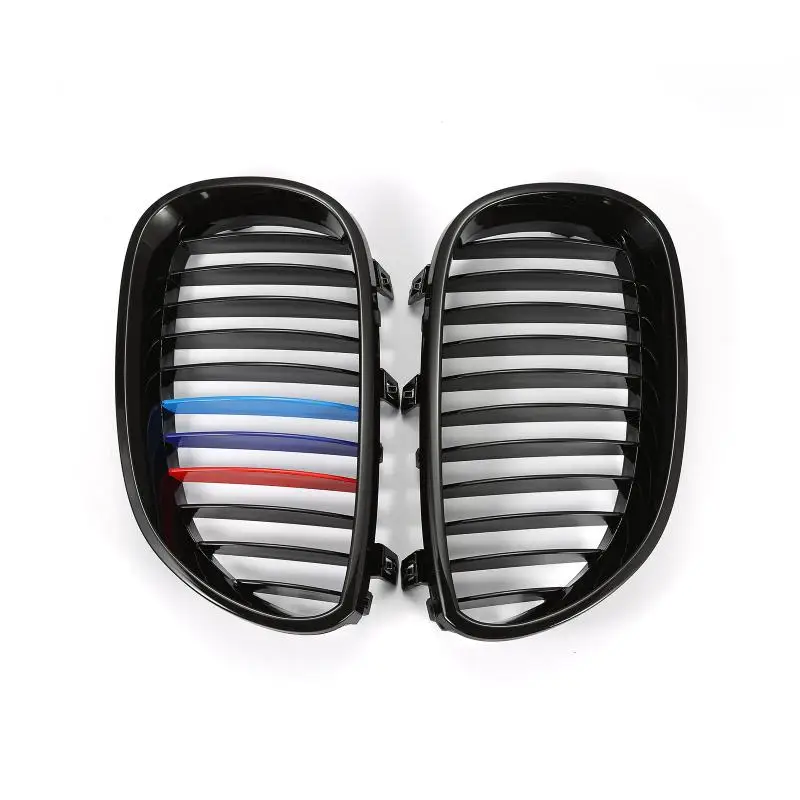 Dropshipping 2pcs Glossy Black Front Hood Kidney Grilles Grill for BMW E60 5Series 4door Sedan 03-09 Car exterior Auto stying |