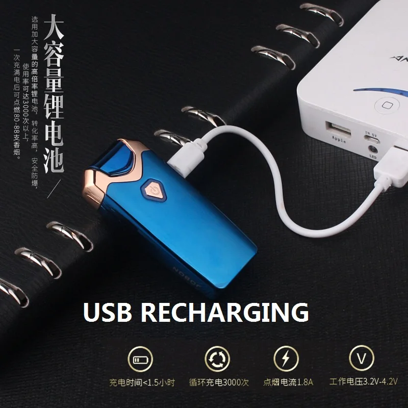Двухдуговая USB Электронная зажигалка портативные Плазменные электрические