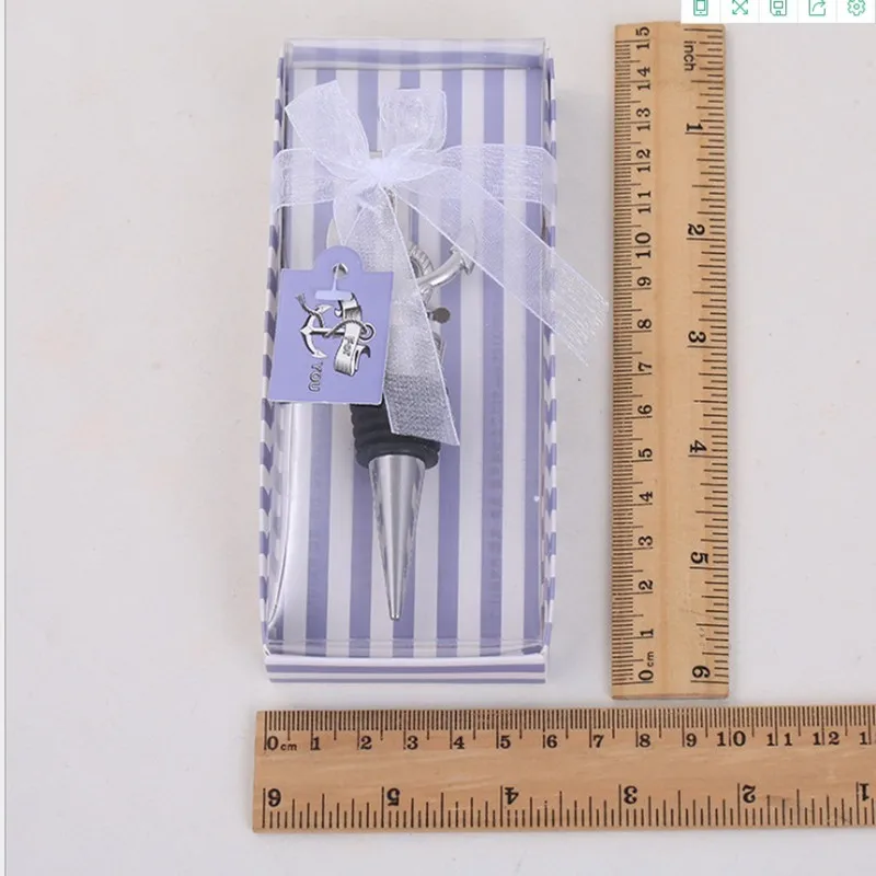 

Bruiloft Gunst Gift En Giveaways Voor Man Gast-Nautische Thema Anker Wijn Flessenstop Partij Souvenir 20 Stks/partij