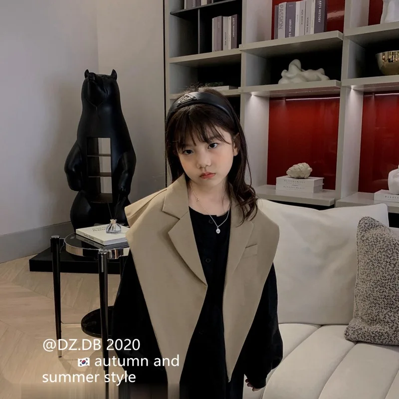 Детская одежда Новинка осени 2020 Детский костюм жилет для маленьких девочек