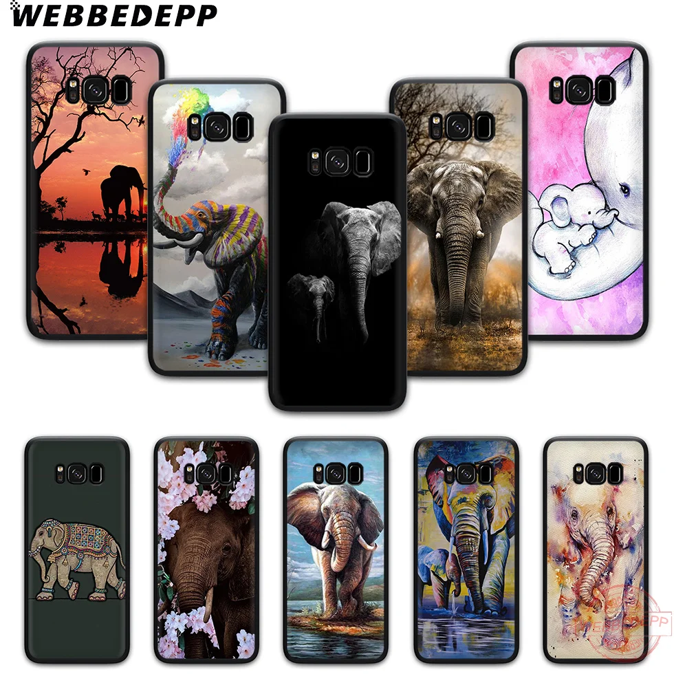 WEBBEDEPP Слон Мягкий чехол для телефона с изображением цветов Samsung S6 S7 край S8 S9 S10 плюс