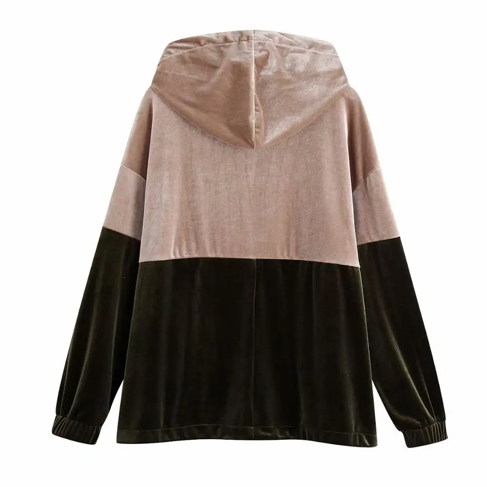 2019 Autumn Velvet Women's Suit Za Fashion Clothes Hoodies Pullover Patchwork Sweatshirt Sweatpants Hot Sale | Женская одежда