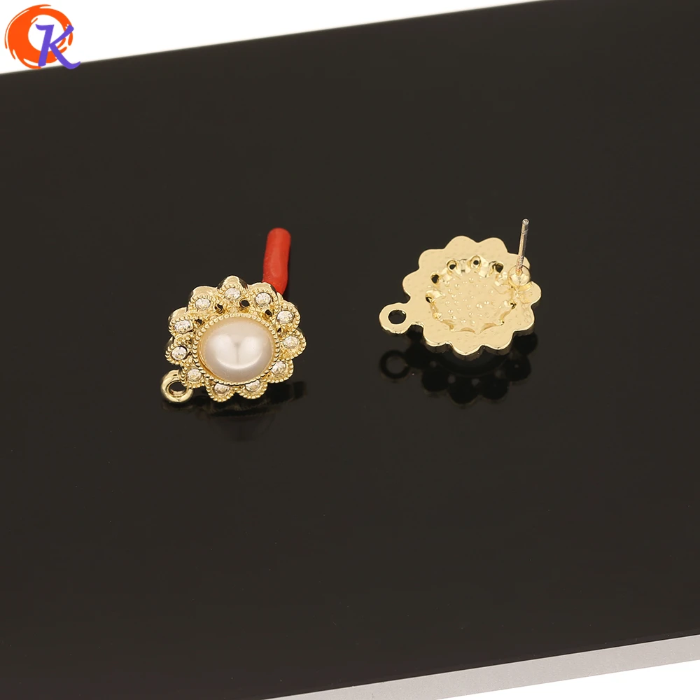 

Cordial Design 100Pcs 15*18MM Jewelry Accessories/Rhinestone Earrings Stud/Hand Made/Imitation Pearl/Earring Findings/DIY Making