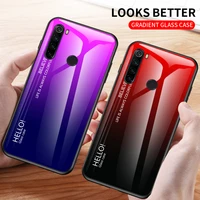 for redmi note 8 note8 case tempered glass gradient soft silicone frame back cover phone case for xiaomi redmi note 8 2021