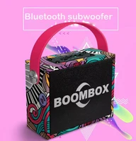 super bass portable outdoor bluetooth speaker graffiti stereo column mini subwoofer boombox with fm radio tf mic caixa de som