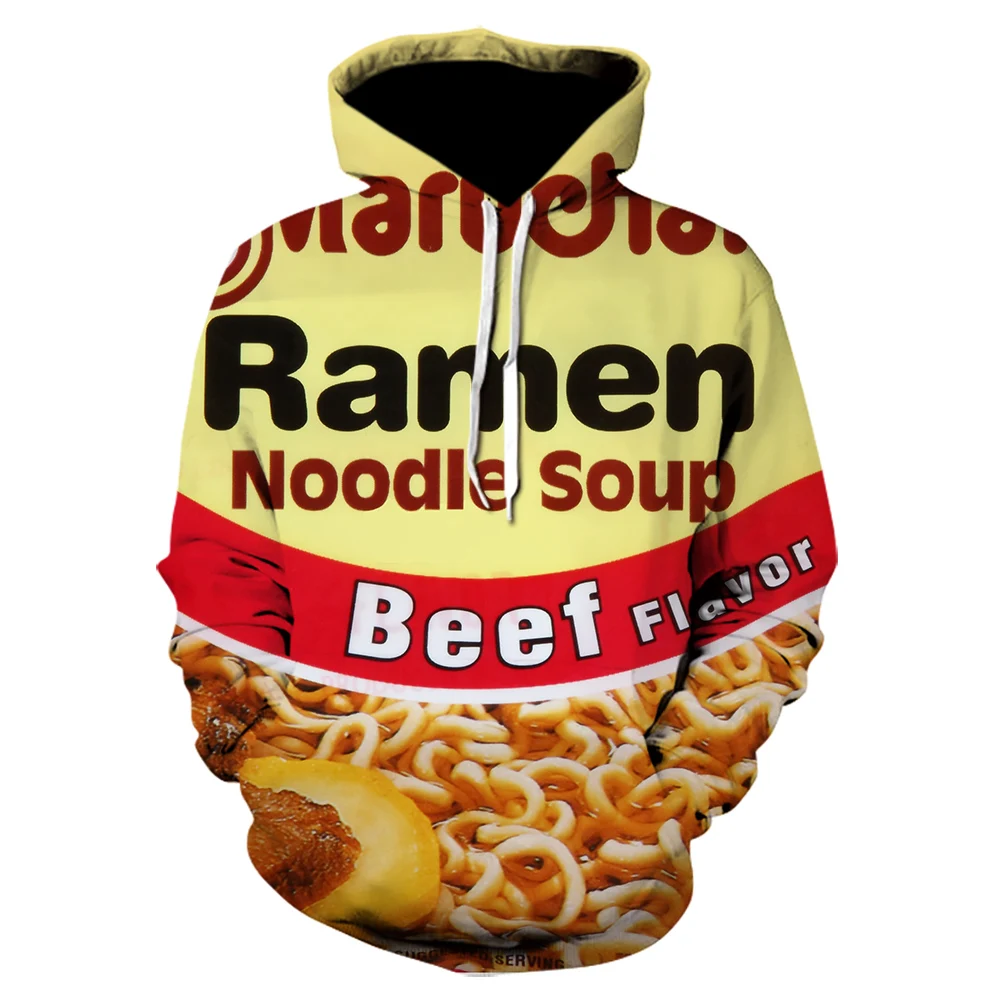 Лапша суп курица еда 3D худи с принтом для мужчин и женщин Печать Porken/говядины