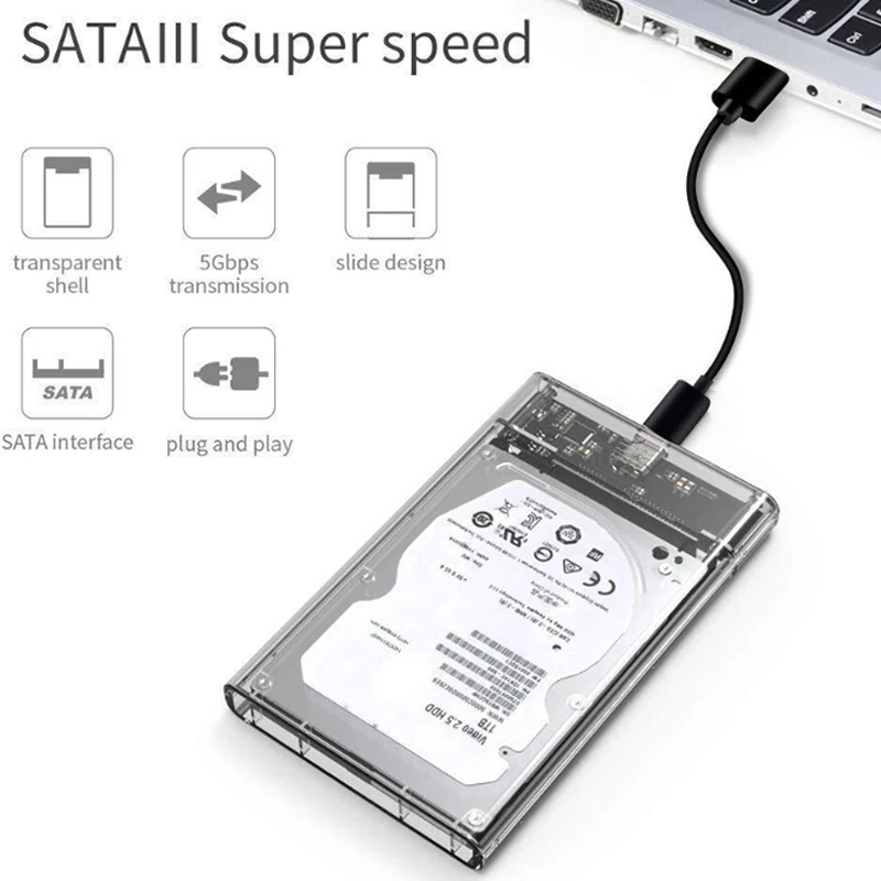 

USB3.1 Gen1 to Type-C HDD Enclosure of 2.5 inch Hard Disk Case SSD SATA3 to USB 3.1 Box USB C HDD Case Gen1 5GBps SSD