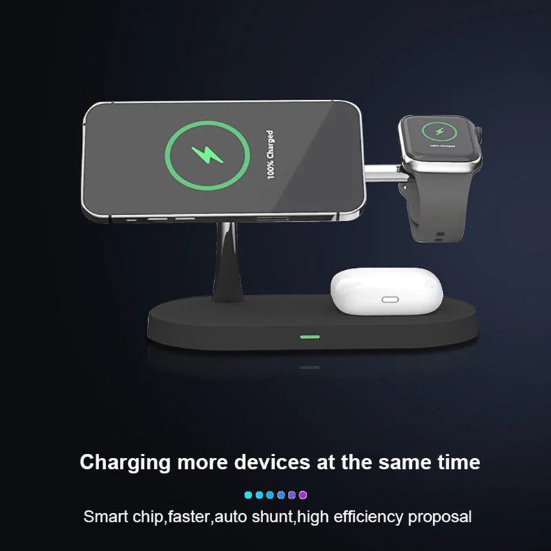 3 in 1 magnetic fast wireless charger for iphone 12 13 pro max induction charge docking station for apple watch airpods free global shipping