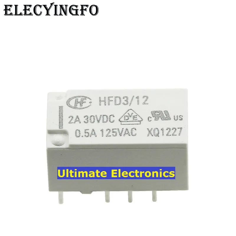 

5pcs HFD3/12 HFD3-12V two sets of conversion 8-pin monostable 0.5A125VAC Relays