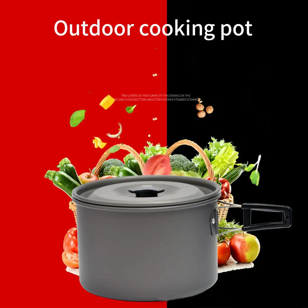 

1 Person Ultralight Outdoor Camping Cookware Single Cooking Pot Utensils For Hiking Picnic Backpacking Tableware Pot Camping