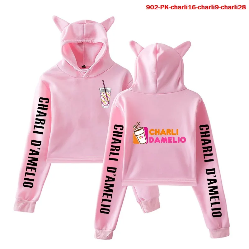 

Kawaii Charli D'amelio Print Hoodies Women Clothing Hoodie Casual Pullover Sweatshirts Girls Autumn Winter Charli D'amelio Coat