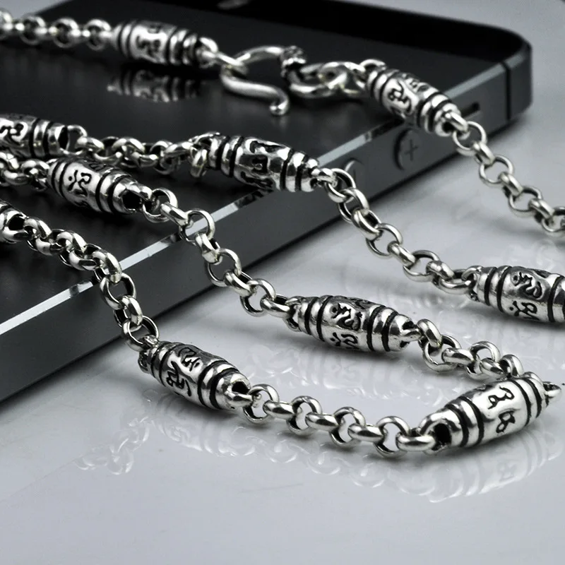 Винтажное ожерелье из стерлингового серебра 925 пробы для мужчин и женщин с