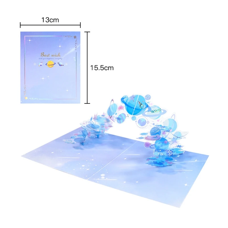 3D выдвижные рождественские поздравительные открытки с кристаллами планеты на день рождения приглашения