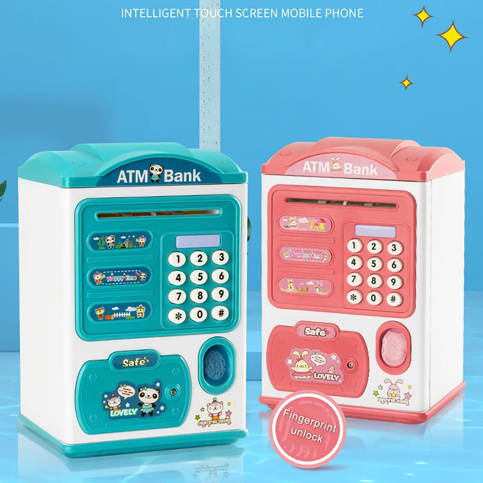 

ATM piggy bank money transport truck Savings Bank Money Bank With Electronic Auto Scroll Paper Cash Kids Toy