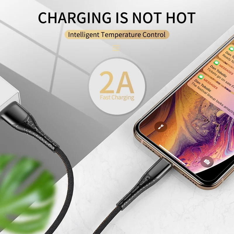 USB-кабель ROCK для телефона iPhone X 8 7 кабель быстрой зарядки ковбойский и передачи