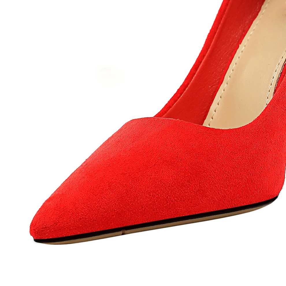 

Plus Size 2020 Women 9.5cm High Heels Wedding Pumps Lady Blue Green Classic Fetish Heels Scarpins Yellow Office Stripper Shoes