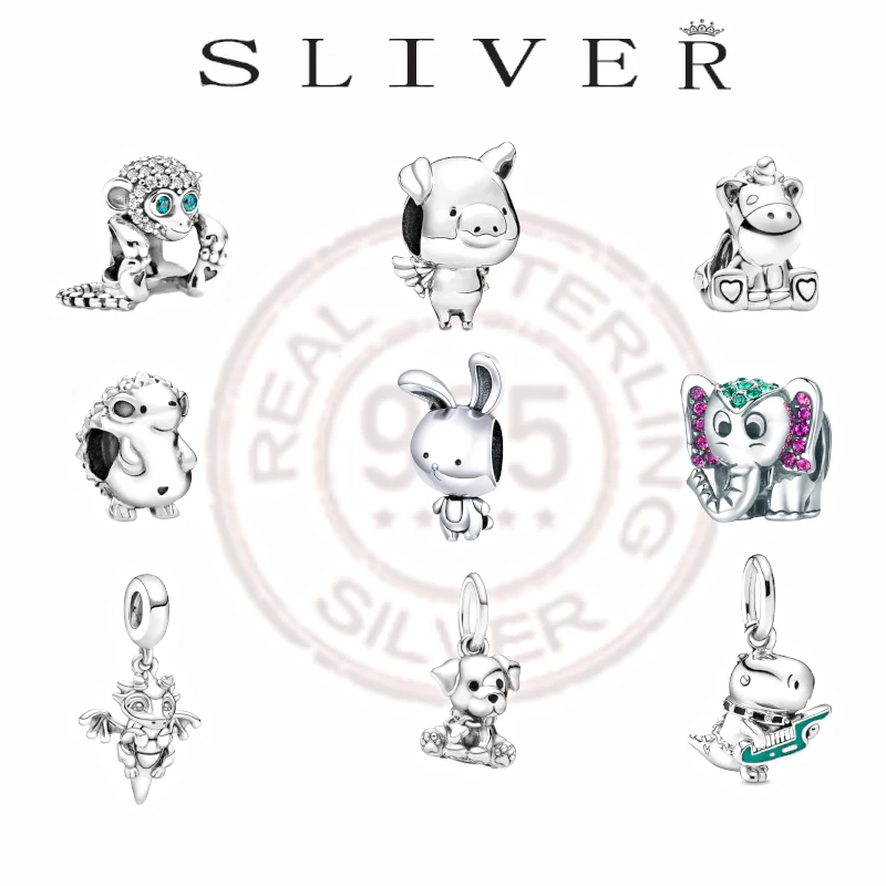 

2021 New 925 Sliver Fashion Fine Charm Pendant Bead Fit Original Charm Bracelet For Women DIY Making Jewellery Gift