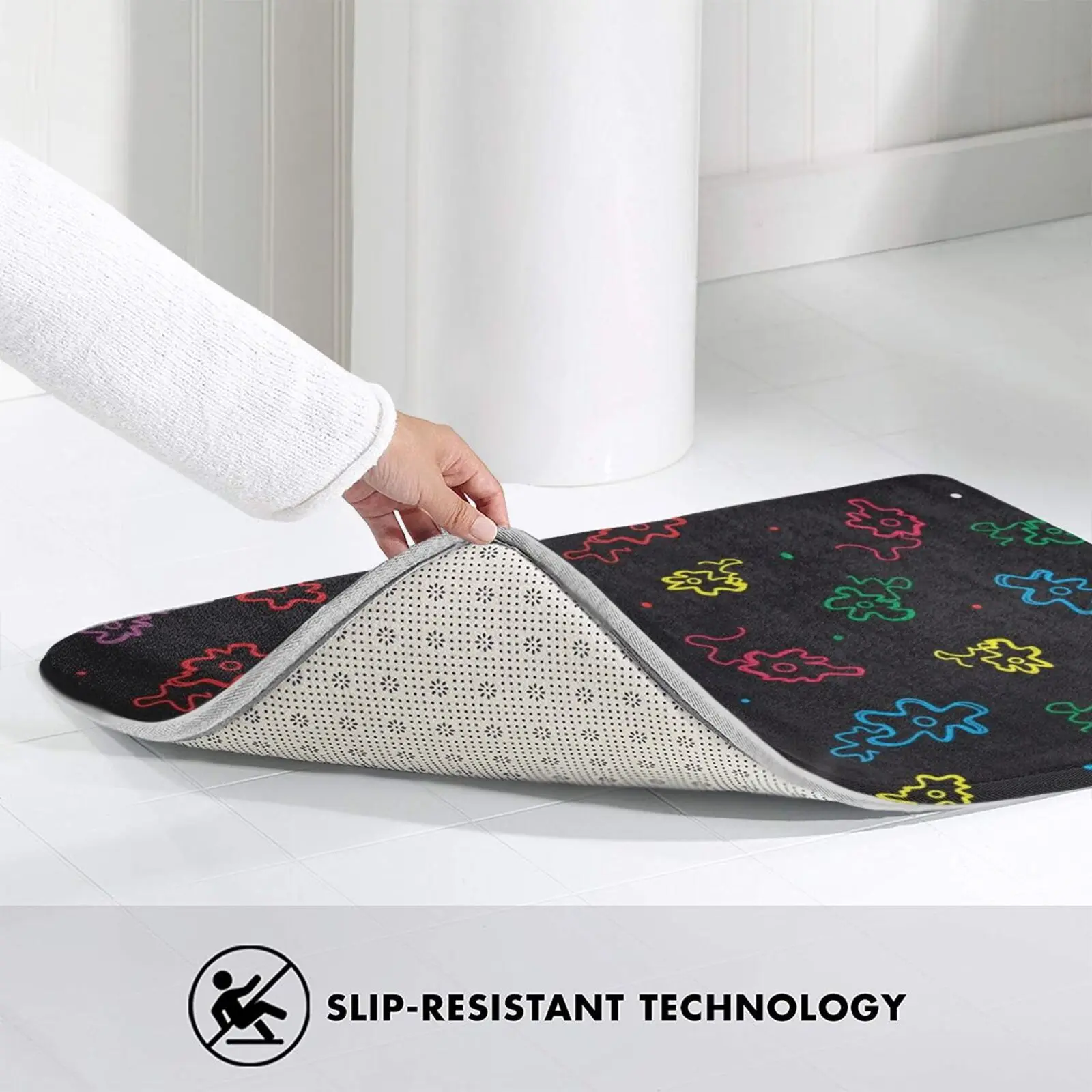 

Colorful Microorganisms Carpet Mat Rug Cushion Soft Non - Slip Microorganisms Bacteria Algae Pattern Science Micro Vector