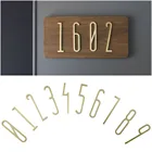 Латунный номер для дома 0-9, высота 7 см, современные фигурки в скандинавском стиле для офиса, отеля, дверной знак с табличкой, цифры на адрес квартиры, общежития