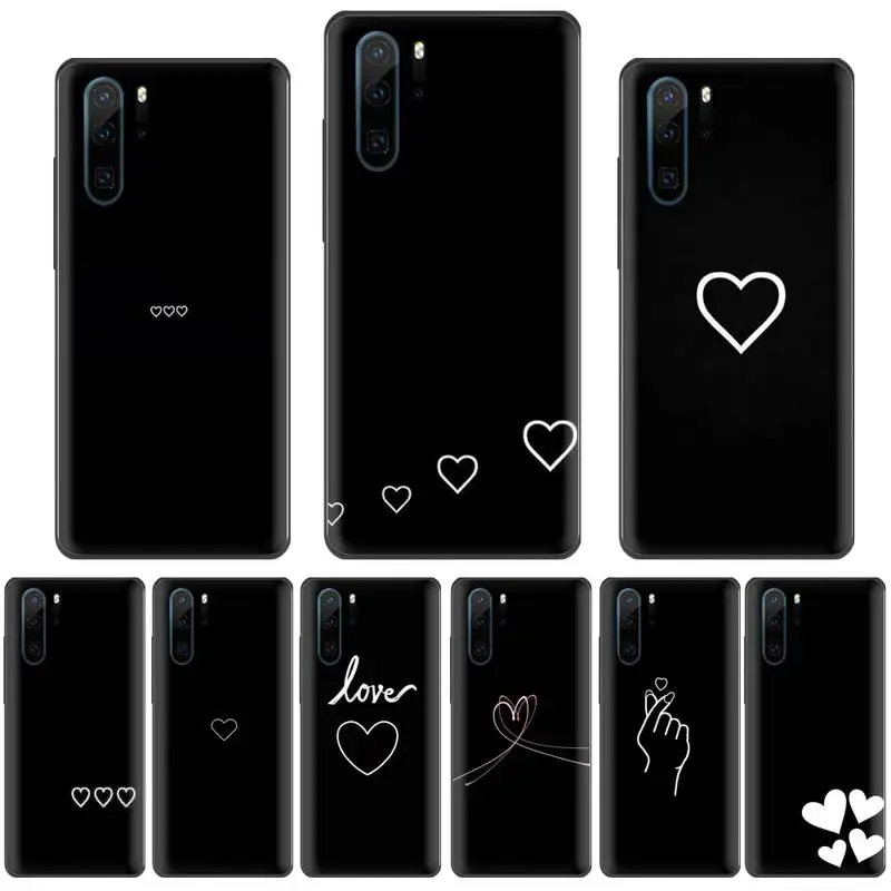Сердце простой линии любовь DIY Окрашенные Bling чехол для телефона Funda Huawei P9 P10 P20 P30