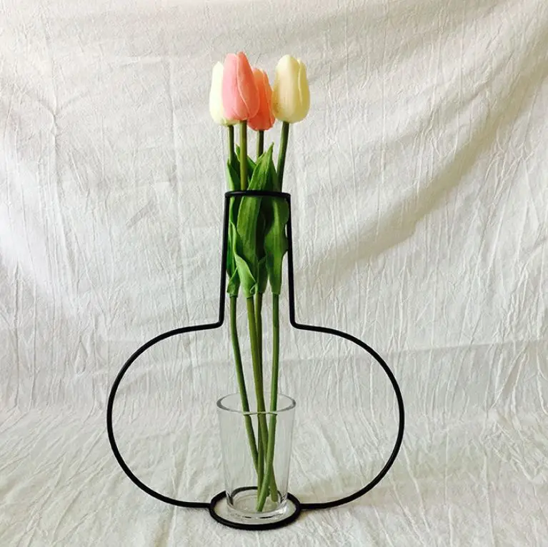 Brand New Style Retro Iron Line Flowers Vase Metal Plant Holder Modern Solid Home Decor Nordic Styles | Дом и сад