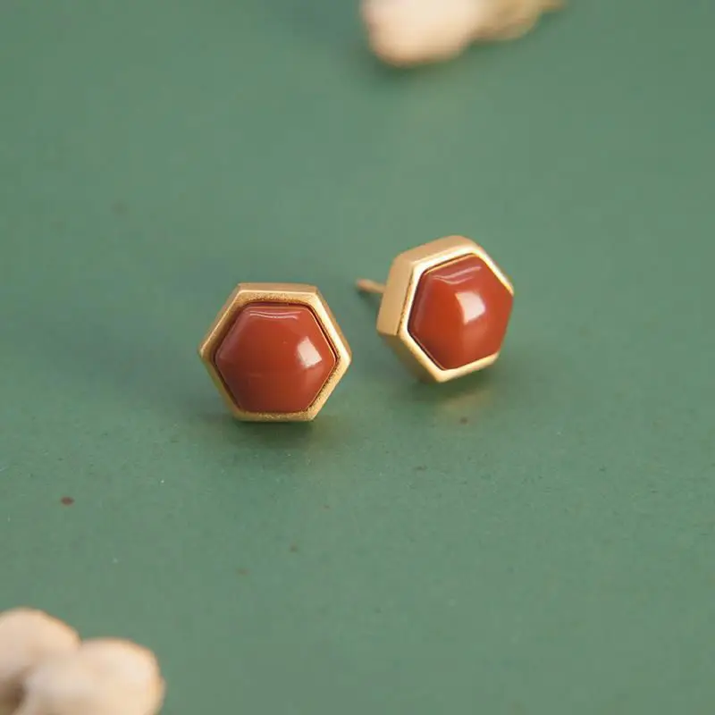 

Дизайнерские уникальные Креативные Круглые серьги с южным красным турмалином и яйцом, Элегантные Очаровательные женские серебряные украш...