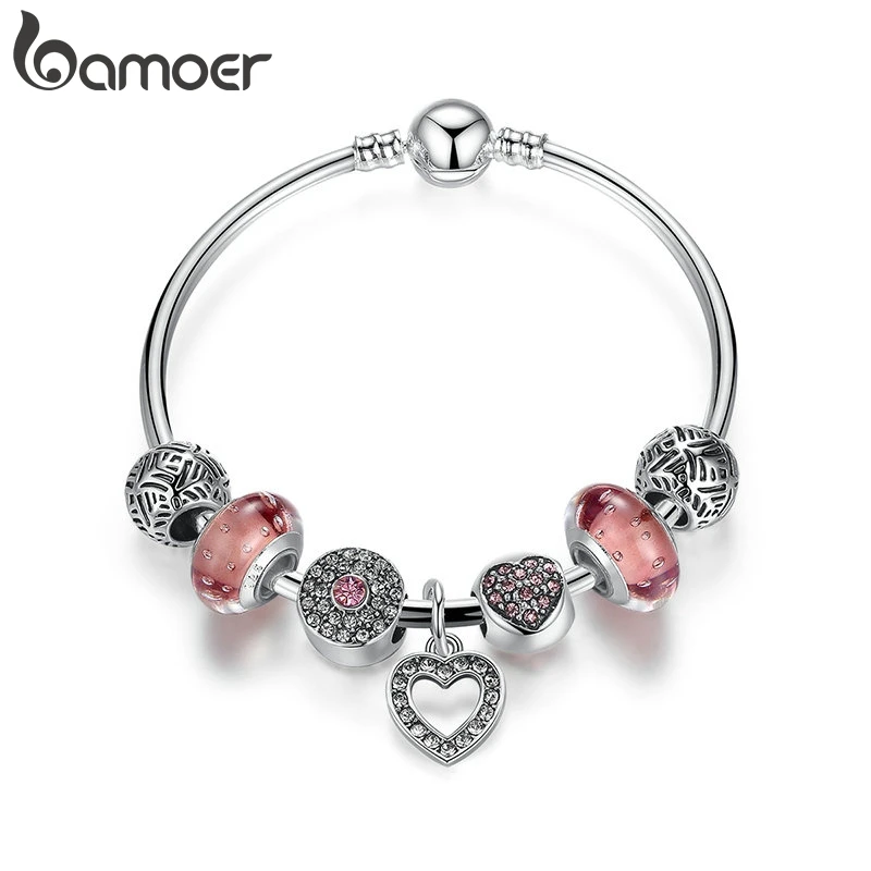 Браслет с подвеской в виде сердца европейскими бусинами|simple friendship bracelets|friendship