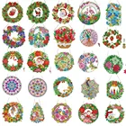 Алмазная живопись Рождественский венок со светодиодсветильник кой 5D Сделай Сам стразы мозаичная гирлянда вышивка брелок Подвеска Рождественский Декор для двери