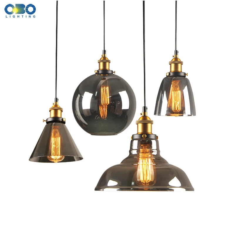 Винтажная Подвесная лампа из дымчатого серого стекла абажур шнур 1 5 м провод для