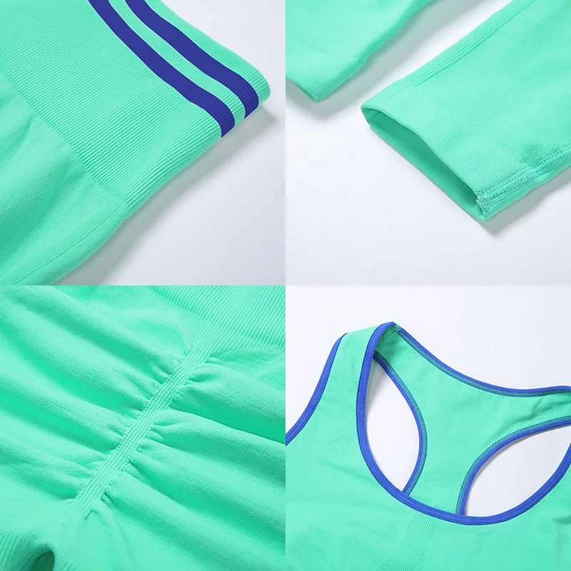 

2pcs Seamless Yoga Set Sport Outfit For Woman Sleeveless Gym Crop Top Bra High Waist Leggings Push Up Women's Tracksuit 2020