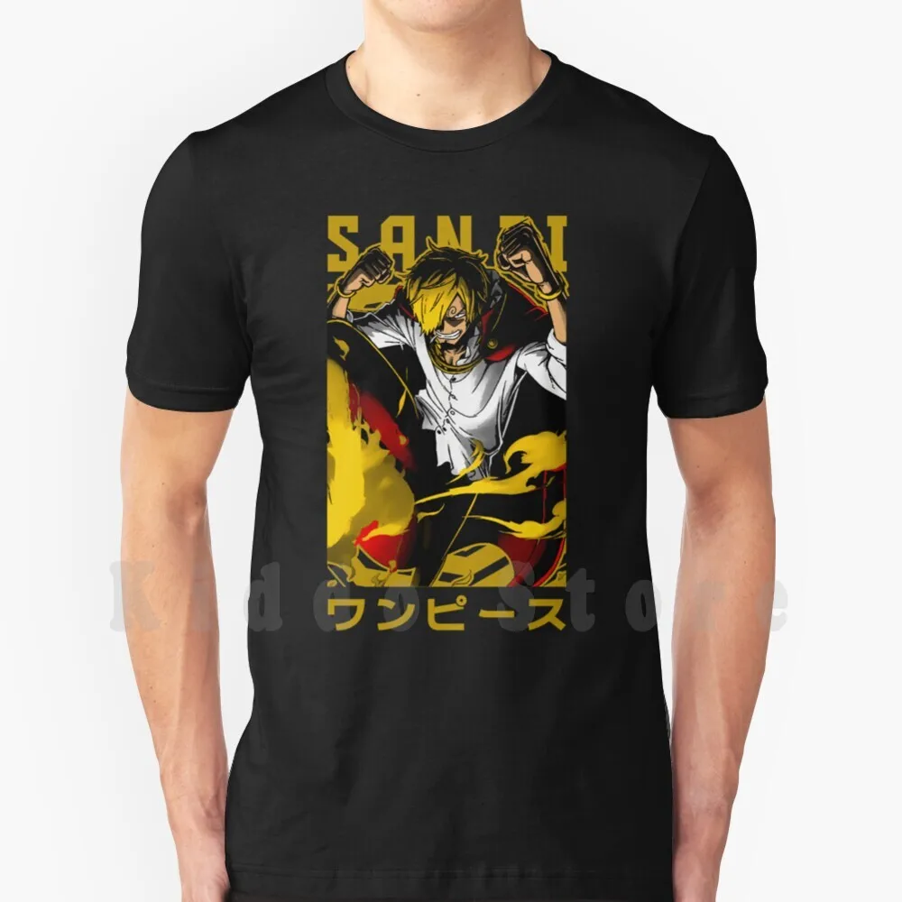 

Sanji = One Piece = Anime Design T Shirt Print For Men Cotton New Cool Tee Sanji Vinsmoke Black Leg Anime Shonen Onepiece One