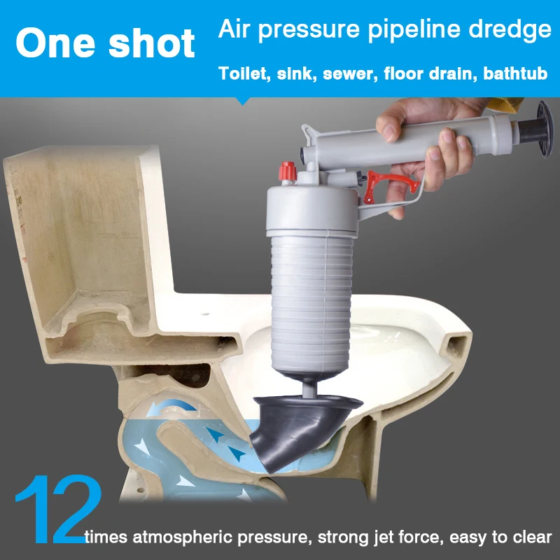 Toilet air pump pressure pipe plunger drain cleaner blaster plunge Dredge Blaster sticks blockages Bathroom cleaning tool | Дом и сад
