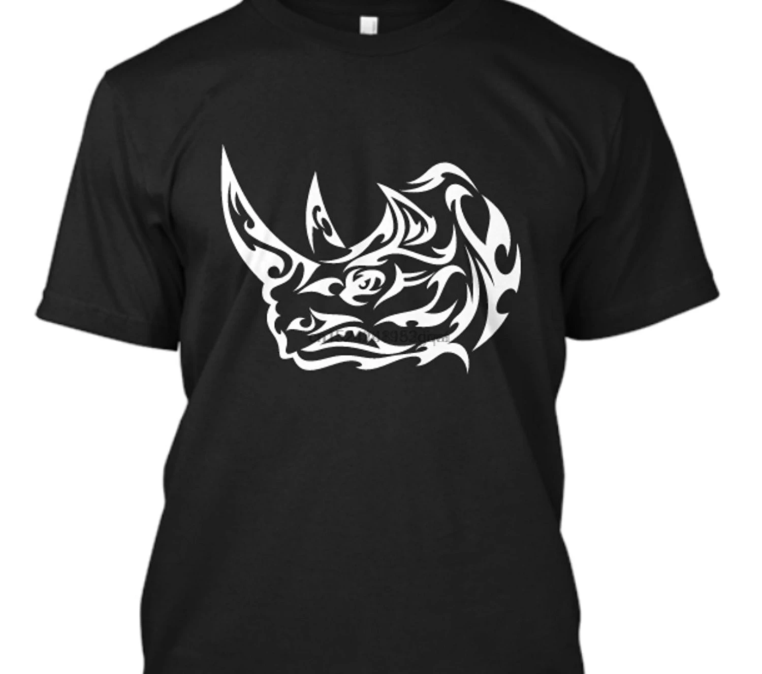 

Glow In The Dark Unisex Rhino Short Sleeve Black Novelty T-Shirt Men Print Cotton O Neck Shirts Black Cotton T-shirt