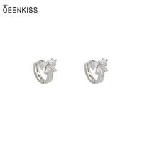 qeenkiss eg7248 fine jewelry wholesale woman birthday wedding gift bowknot aaa zircon 925 sterling silver needle hoop earrings