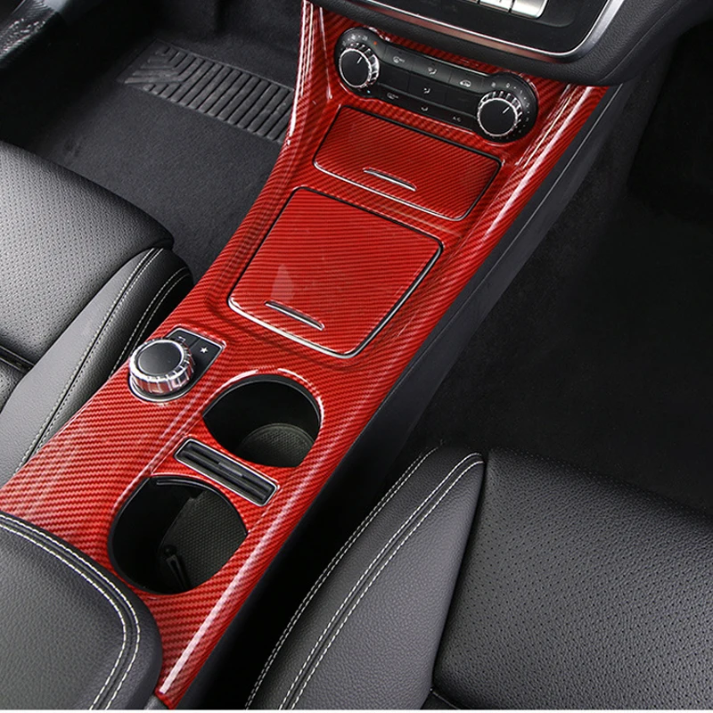 

Car Styling Central Control decoration Sticker For Mercedes Benz CLA C117 GLA X156 Water Cup Storage panel trim auto Accessories