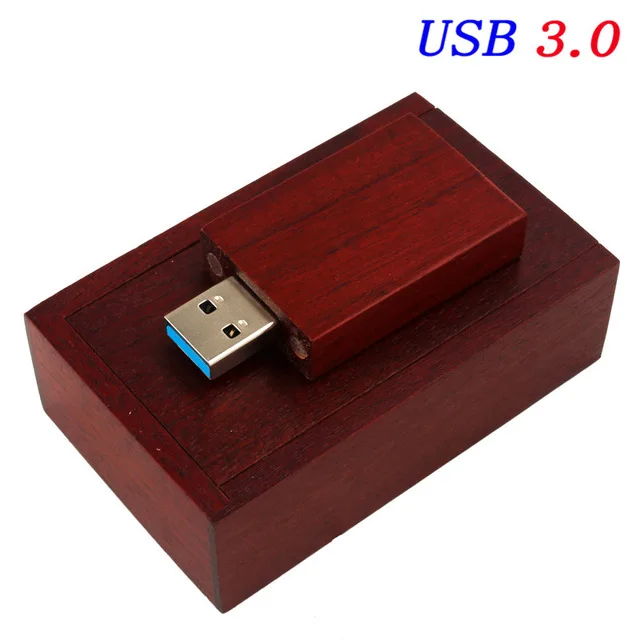 JASTER USB 3,0(более 10 шт. бесплатный логотип) деревянный USB флэш-накопитель USB+ коробка Флешка 4 г 16 г 32 г 64 г Пользовательский логотип фотография свадебный подарок - Цвет: Red wood