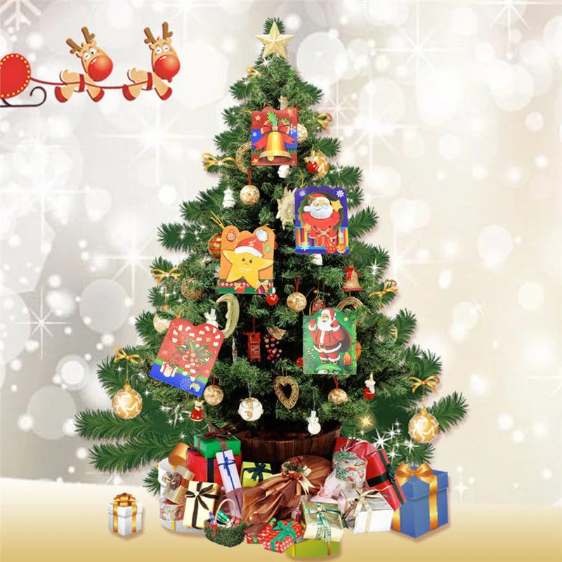 10 шт. Рождество пожеланий карт для Xmas Tree Висячие украшения случайным
