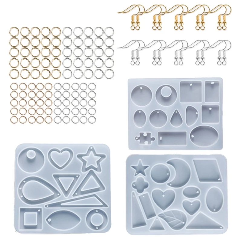 

N7MF Handmade Silicone Earrings Mold Necklace Earring Pendant Resin Molds Drop Dangle Resin Earring Mold Jewelry Making Tools