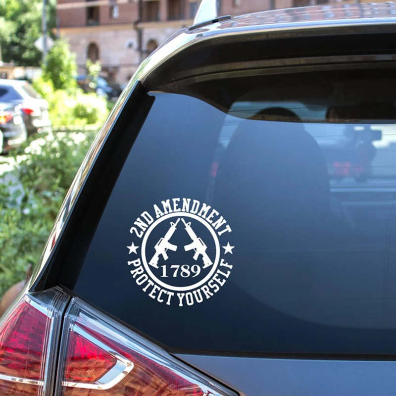 Черная/серебряная виниловая наклейка 2 я композиция Защитите себя автомобильная